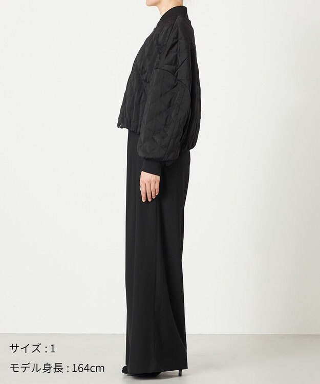 NAVE 【ReNAVE・軽量/手洗い可】ライトキルティングブルゾン ブラック系