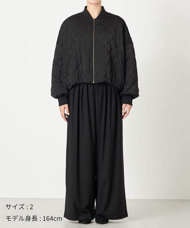 NAVE 【ReNAVE・軽量/手洗い可】ライトキルティングブルゾン ブラック系