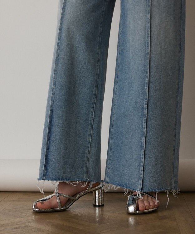 GRACE CONTINENTAL コンビデニムワイドパンツ グレー