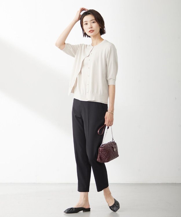 J.PRESS LADIES L 【洗える・抗菌防臭】コットンアセテート ドルマン ニット アイボリー系