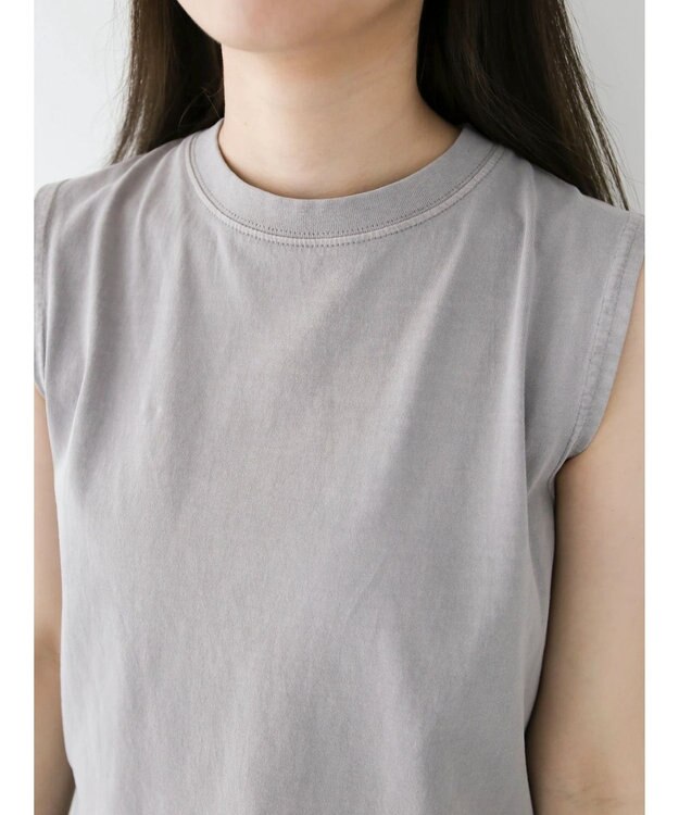 Green Parks ・Ｄｏｕｂｌｅ　Ｆｌａｇｓ　ピグメント加工ノースリＴＥＥ Light Gray