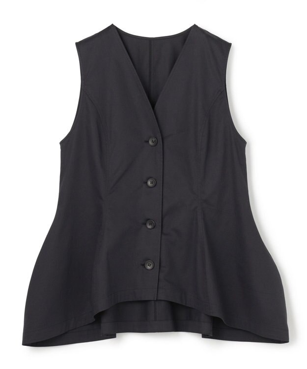 uncrave コットンクロスプレーン ペプラムジレブラウス ブラック