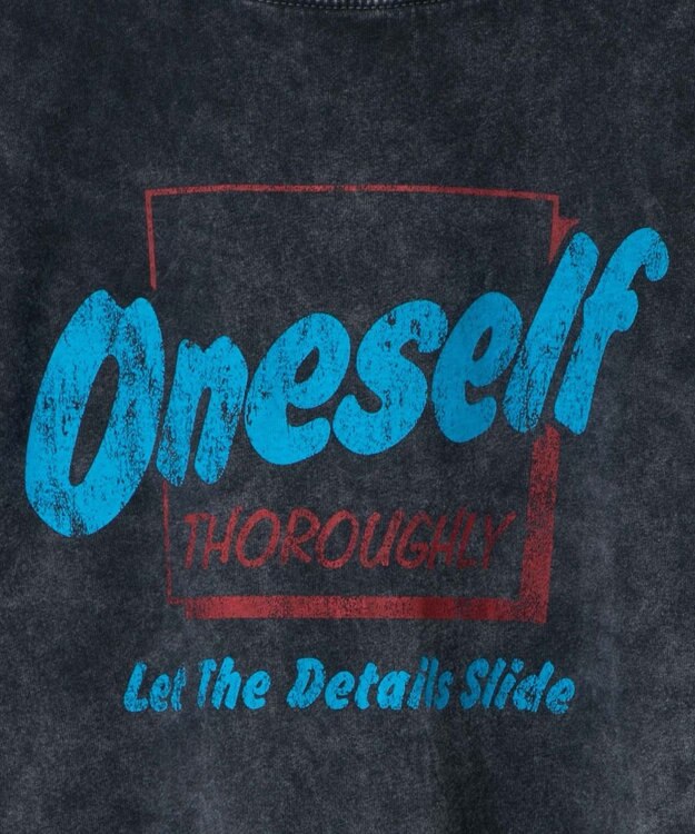 WEGO 【洗える】ヴィンテージウォッシュロールアップショートTシャツ スミクロ