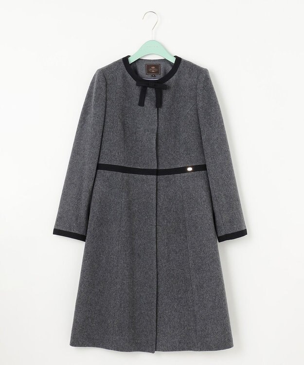 TOCCA 【WEB限定カラー有り】【消臭】MILKY PUFF リボンウールコート チャコールグレー系