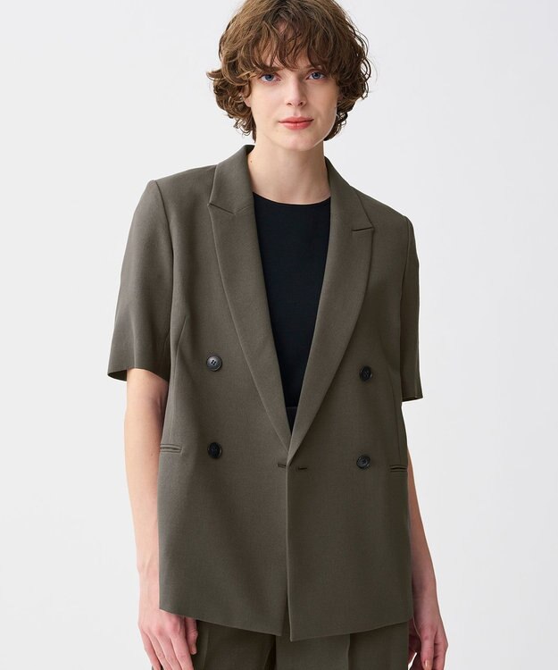 uncrave 【佐藤晴美さん着用】ウォッシャブルドライサップ ハーフスリーブジャケット スレート（佐藤晴美さん着用）