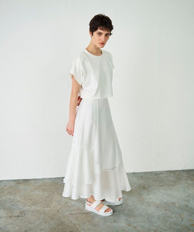 GRACE CONTINENTAL イレギュラーヘムスカート ホワイト