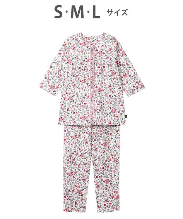 WACOAL ワコール_リラックス＆スリープ パジャマ 7分袖 長袖 長ズボン 綿100%(本体) ミントン レディース NDT255 /ワコール ピンク