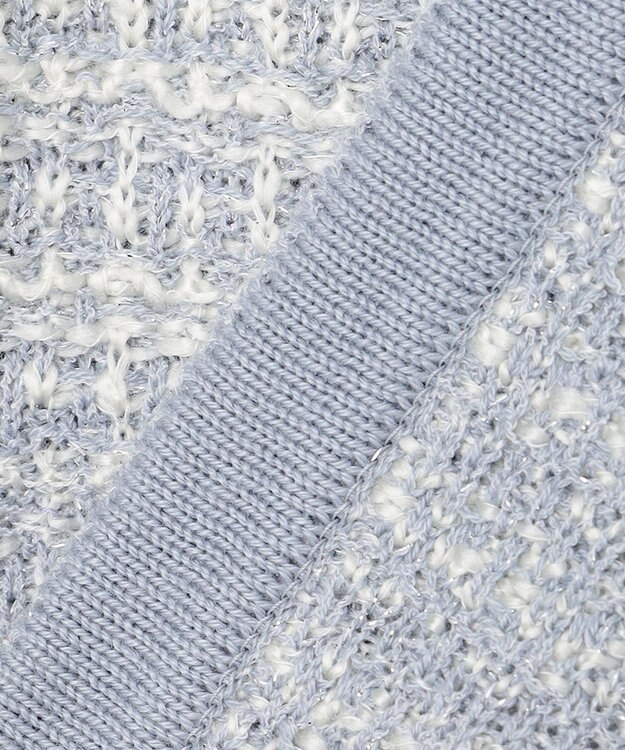 J.PRESS LADIES 【洗える】TWEED KNIT カーディガン サックスブルー系5