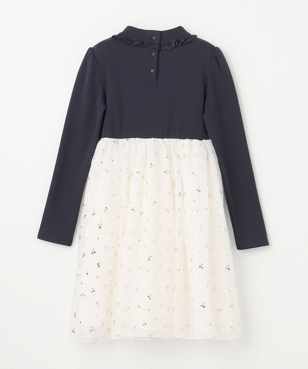 ANY KIDS ドッキング チュール ワンピース ネイビー×ホワイト
