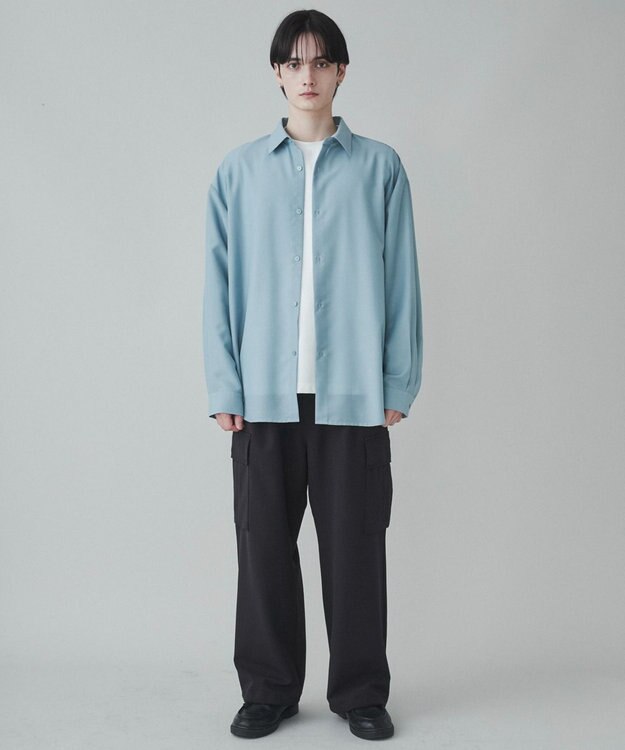 WEGO 【ユニセックス着用ITEM/SMLサイズ展開/冷房対策/紫外線対策】シアーBIGシャツ グリーン