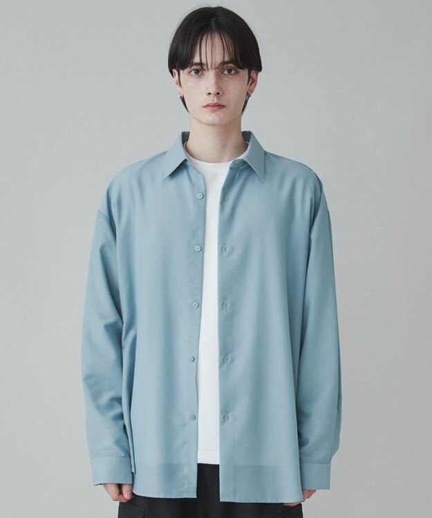 WEGO 【ユニセックス着用ITEM/SMLサイズ展開/冷房対策/紫外線対策】シアーBIGシャツ グリーン