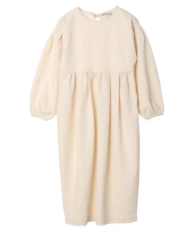 Green Parks armonia. エンボスタックコクーンワンピース Ivory