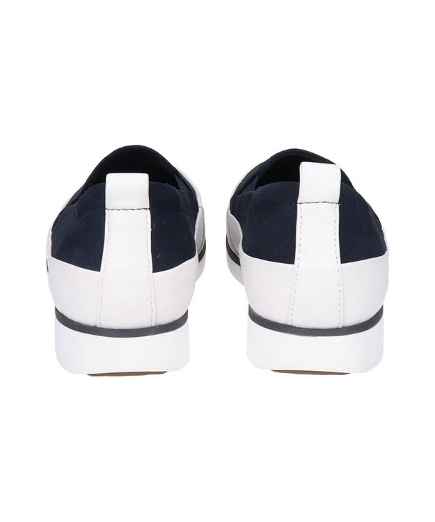 INTER-CHAUSSURES ＜衝撃軽減・防カビ抗菌＞【BUSSOLA】撥水レザースリッポンスニーカー ネイビースウェード