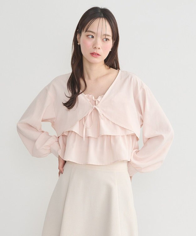 earth music&ecology ティアードアンサンブルブラウス Pink