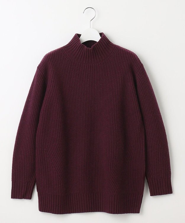 J.PRESS LADIES 【洗える】AUSSIE AIR ハイネック ミドルゲージ ニット パープル系