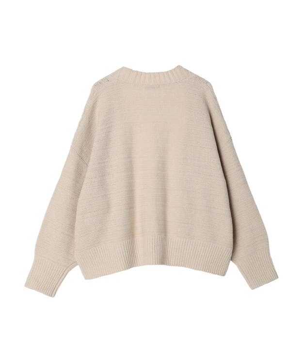 earth music&ecology ベロアモールケーブルカーディガン Beige