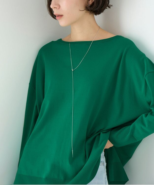 UNFILO マイビューティニット ボートネック グリーン