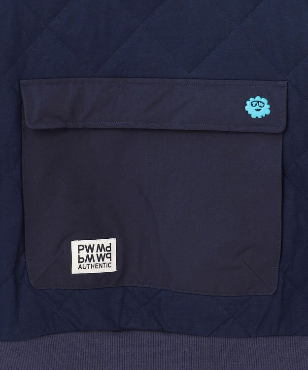 PW CIRCULUS 【裏地付き/防寒】【WOMEN】キルティングスエットプルオーバー ネイビー系