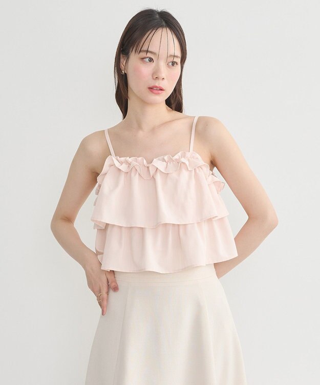 earth music&ecology ティアードアンサンブルブラウス Pink