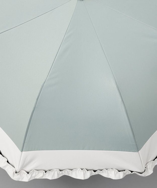 AURORA Beaurance （ビューランス）バイカラーフリル晴雨兼用パラソル（折りたたみ傘） ミントグリーン