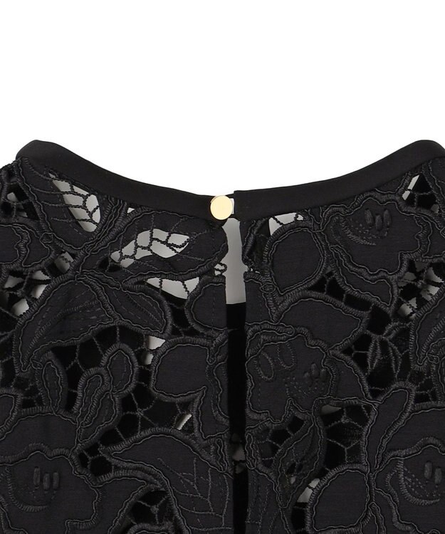 BEIGE， CITRINE / エンブロイダリーレースノースリーブブラウス Black