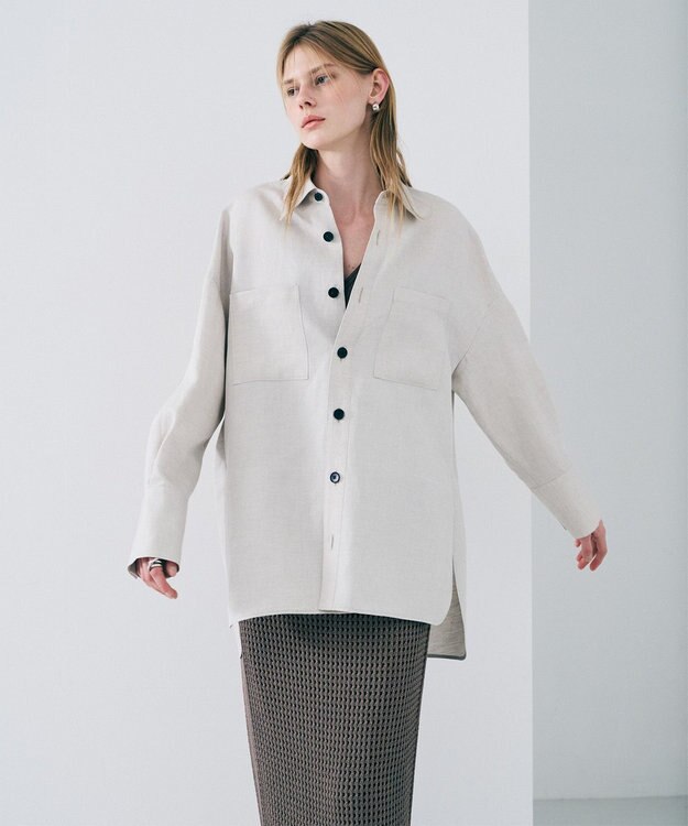 uncrave リヨセルライトリネン BIGシャツ フラックス