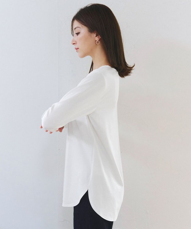 Tiaclasse 【安田美沙子さん着用・選べる裾】 レイヤードヘムカットソーTシャツ オフホワイト