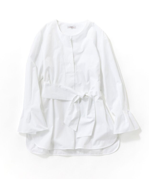 23区 L CANCLINI スキッパーベルト付き ブラウス ホワイト系