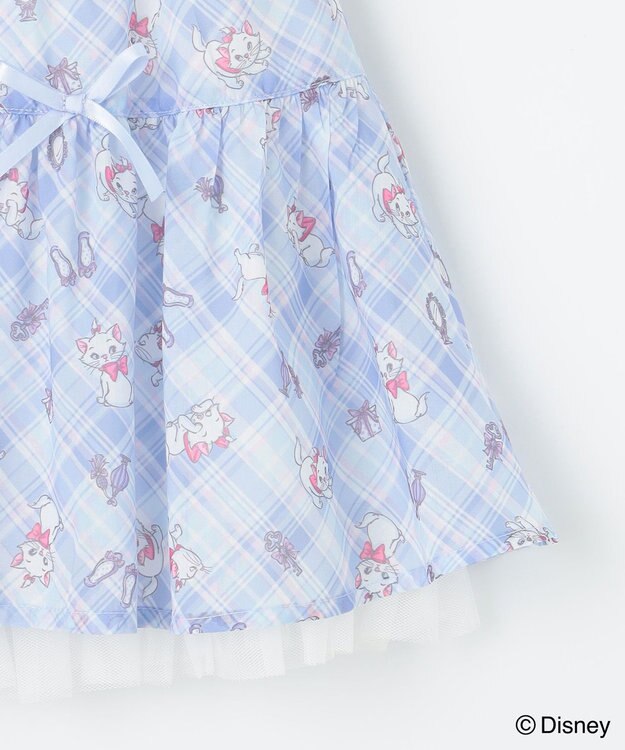 ANY KIDS 【ディズニー/マリー】チェック柄 総柄スカパン サックスブルー