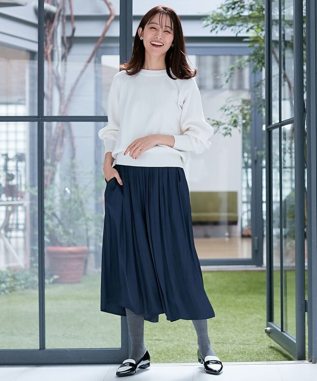 組曲 【選べる8色展開・春まで使える！】バックレースカラー ニット アイボリー系