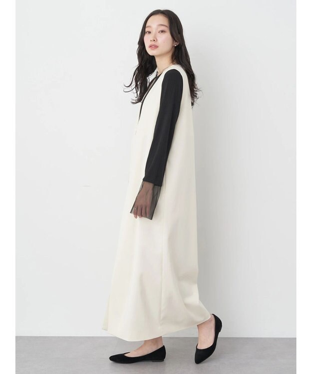 earth music&ecology ジップジレワンピース Ivory