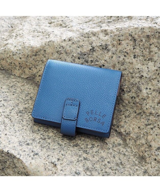 PELLE BORSA 二つ折りミニ財布 Very Goods ベリーグッズ 7202 ブルー