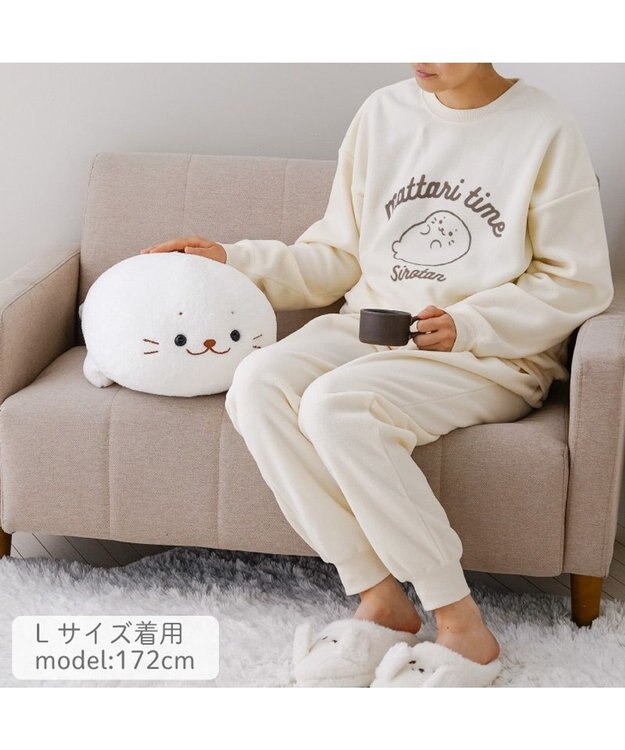 Mother garden しろたん フリース ルームウェア 上下セット ユニセックス ホワイト