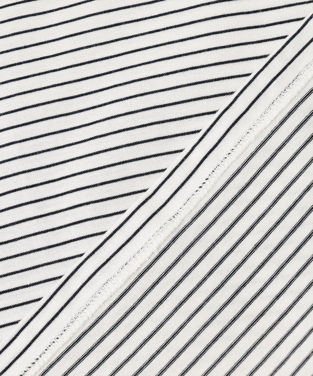 J.PRESS LADIES L スムースジャージー ボーダー カットソー ホワイト×ネイビー系1