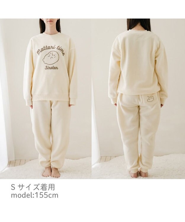 Mother garden しろたん フリース ルームウェア 上下セット ユニセックス ホワイト