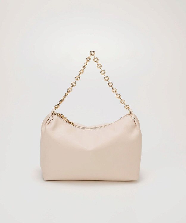 TOPKAPI 【TREASURE TOPKAPI】スムース レザー チェーン付き ショルダー バッグ ライトベージュ