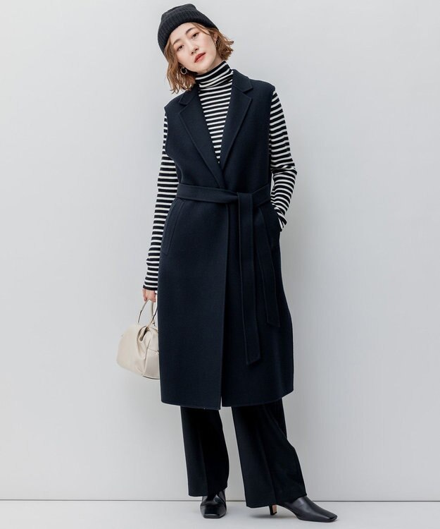 23区 ピュアカシミヤ ニット帽 ブラック系