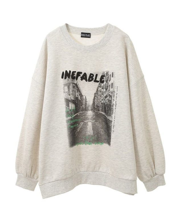 Green Parks ・ＤＯＵＢＬＥ　ＦＬＡＧＳ　フォトｐｔスウェット Oatmeal