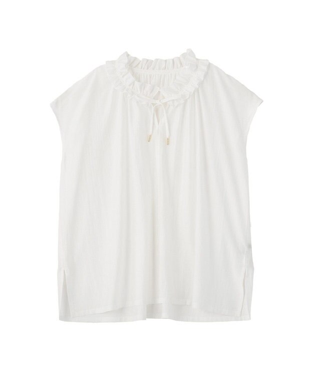 YECCA VECCA ギャザーリボンブラウス Off White