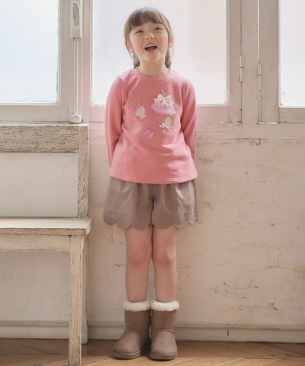 ANY KIDS 【らくっトレーナー】裏毛 プリンセスデザイン トレーナー ピンク