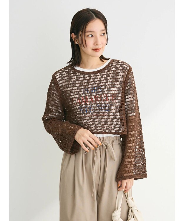 Green Parks ・ＳＵＧＡＲ　ＳＰＯＯＮ　クロシェロングスリーブ Brown