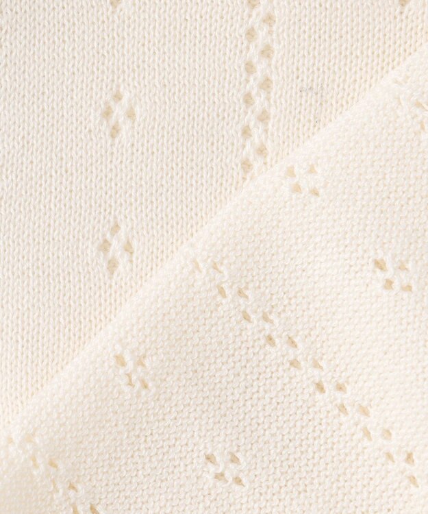 ANY KIDS 半袖 ニット カーディガン オフホワイト