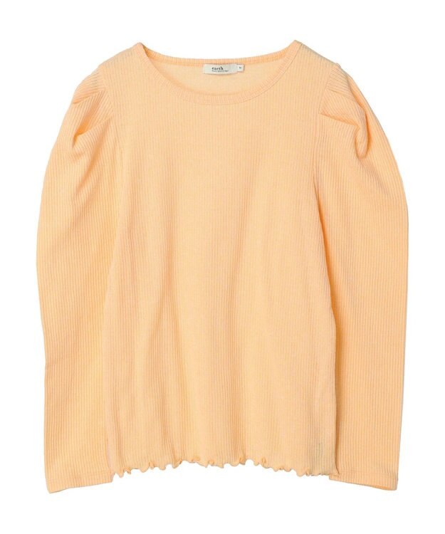 earth music&ecology パフスリーブクレープリブインナー Orange