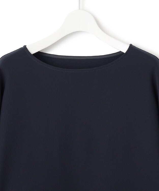 23区 S 【洗える/好評につき新色追加】ストレッチジョーゼットリブコンビ バックデザイン カットソー ネイビー系