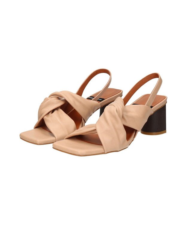 INTER-CHAUSSURES 【ANGEL ALARCON】スクエアトウクロスベルトサンダル ベージュ
