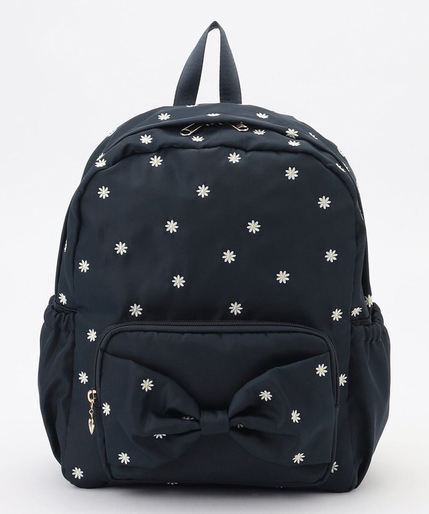 ANY KIDS 【10L容量】総柄刺繍リュック ネイビー