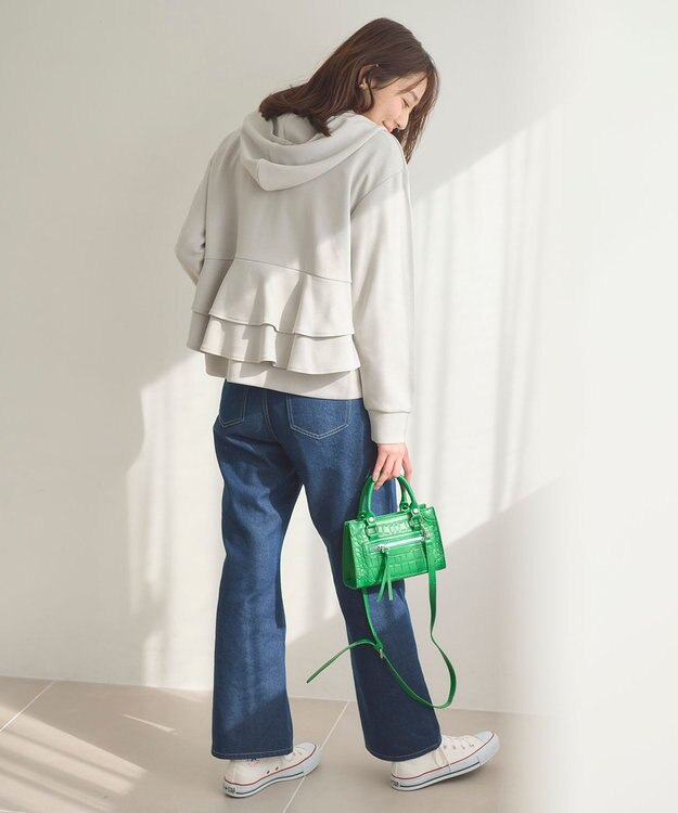 Feroux 【大好評につき新色登場！】バックフリルダンボール パーカー ライトグレー系