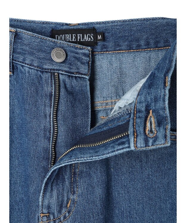 Green Parks ・Ｄｏｕｂｌｅ　Ｆｌａｇｓ　チョウチョ刺繍フレアデニム Light Indigo