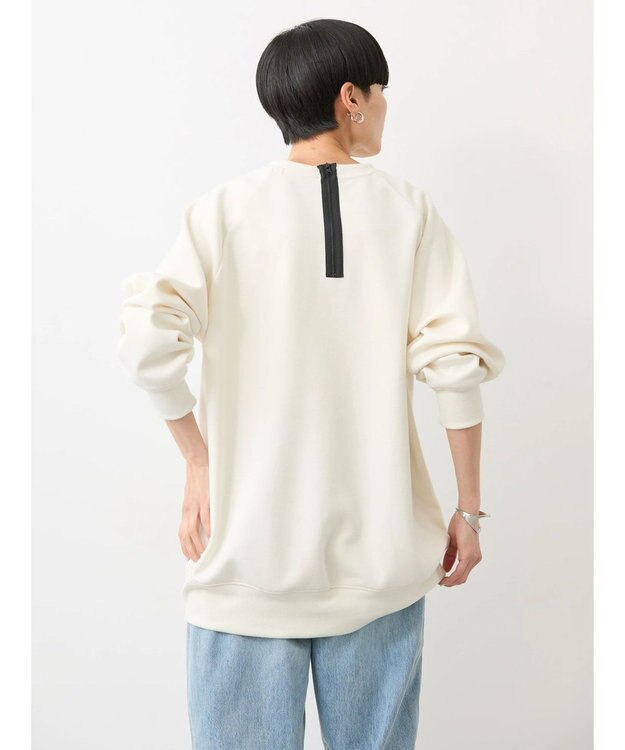 AMERICAN HOLIC バックＺＩＰロゴ刺繍ポンチチュニック Off White