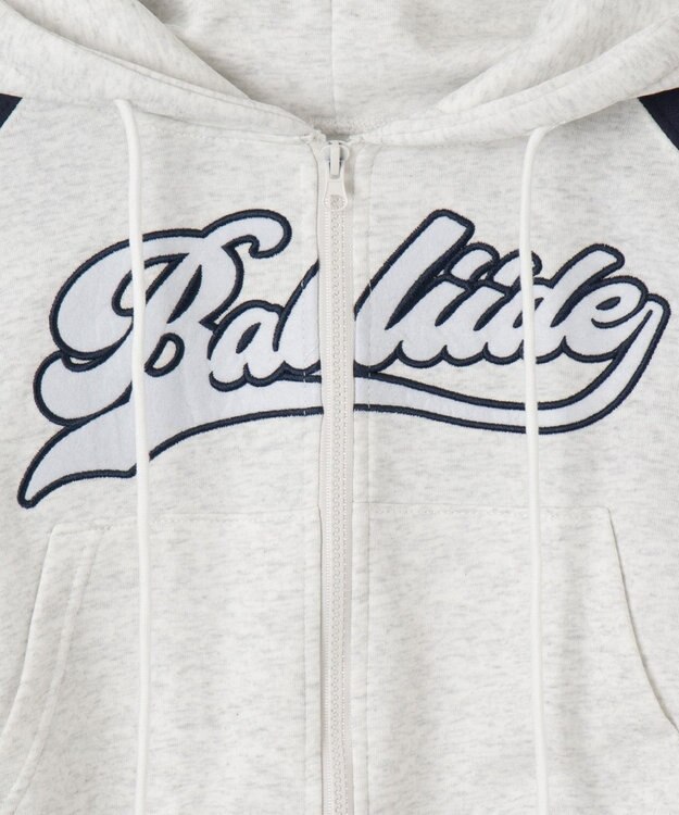 WEGO カレッジロゴラグランジップパーカー ネイビー